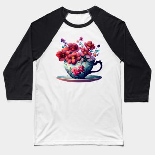 Teacup full of flowers Baseball T-Shirt